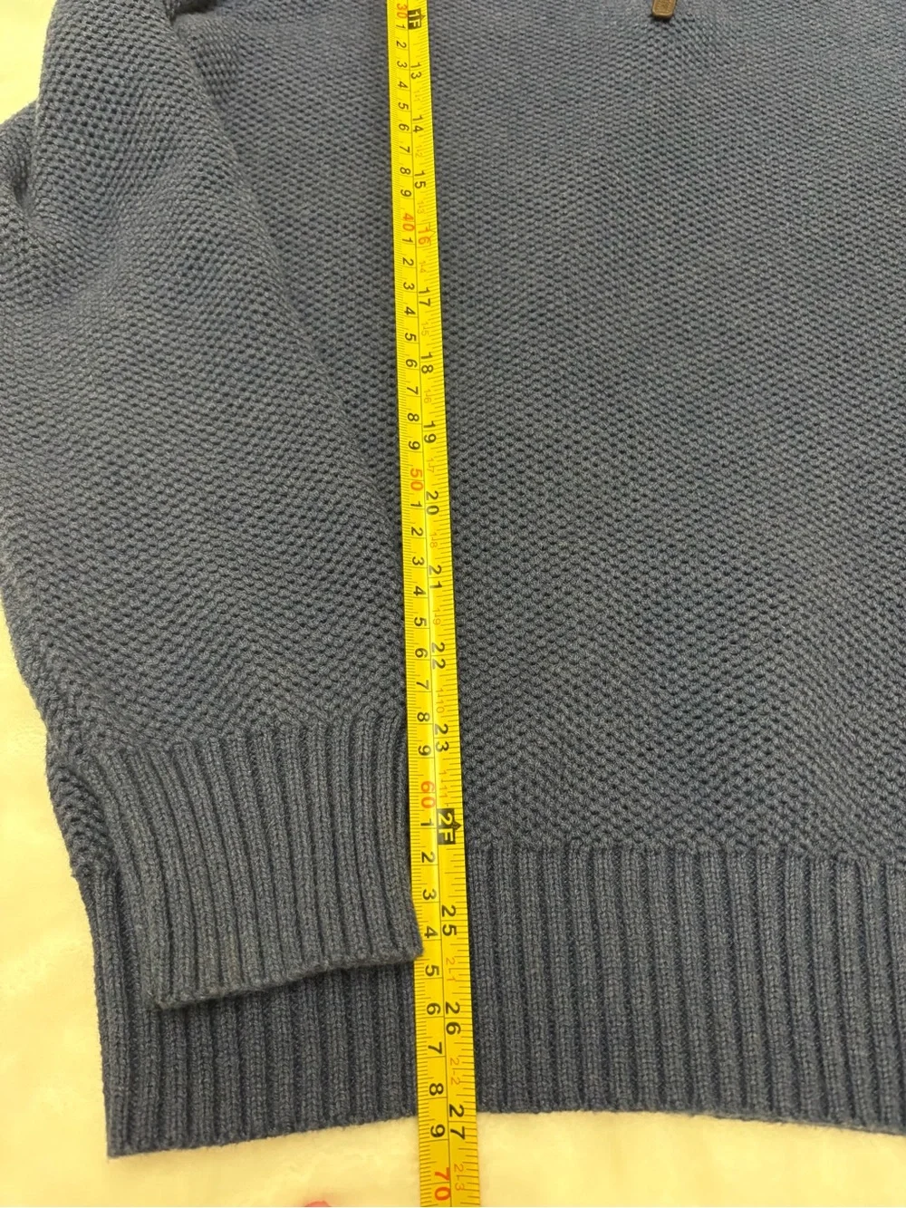 J.Crew Men’s Honeycomb Cotton Quarter Zip Sweater Blue NWT Small preppy coastal